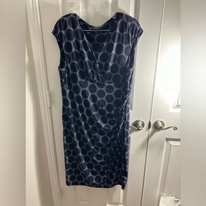 Ralph Lauren Navy Blue Polka Dot Dress - Size 16